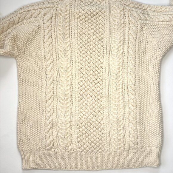 Polo Ralph Lauren 100% Wool Cable Knit Fisherman Sweater Chunky Heavy Weight - Picture 6 of 12